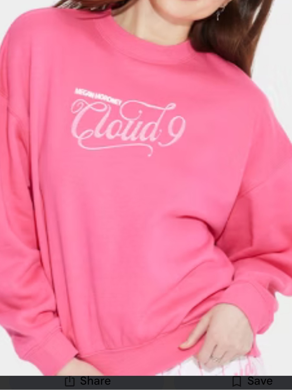Megan Moroney Cloud 9 Target Exclusive Hot Pink Crewneck Sweatshirt Pink Medium